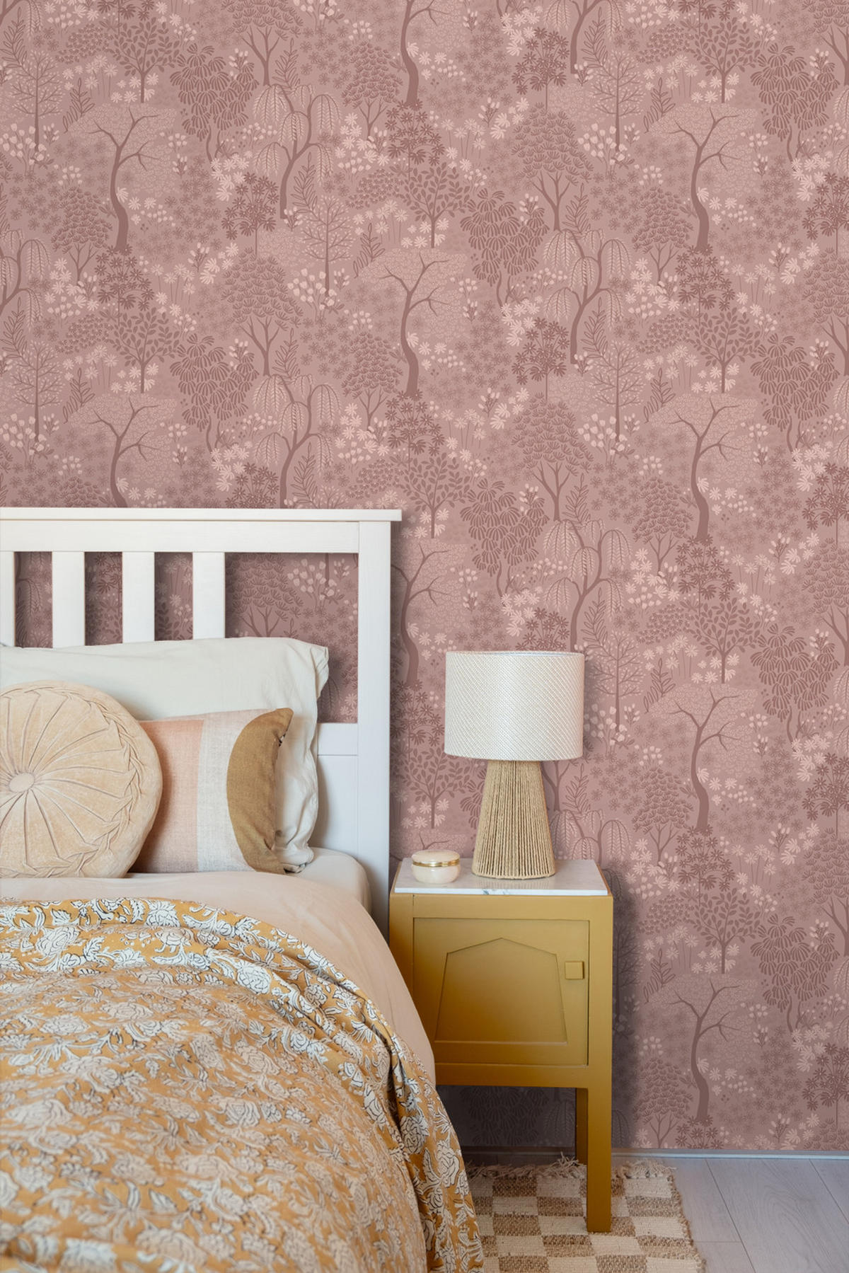 TAPETE Bäumen und Blumen 50 x 900 cm - Pink, Papier (50/900cm) - ESTAhome