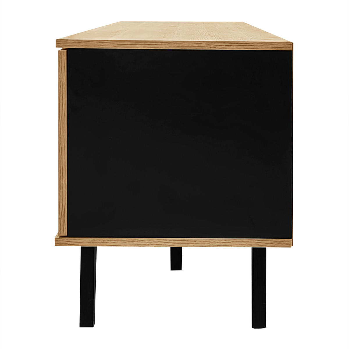 TV-LOWBOARD 170 cm Holz schwarz Stauraum - Naturfarben, Holzwerkstoff (170/50.5/40cm) - Fortuna Lai