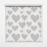 VNÚTORNÁ roleta - okenná roleta - roleta - 100x100 cm - Sivé srdcia - sivá, plast (100/100/0.5cm) - TULUP