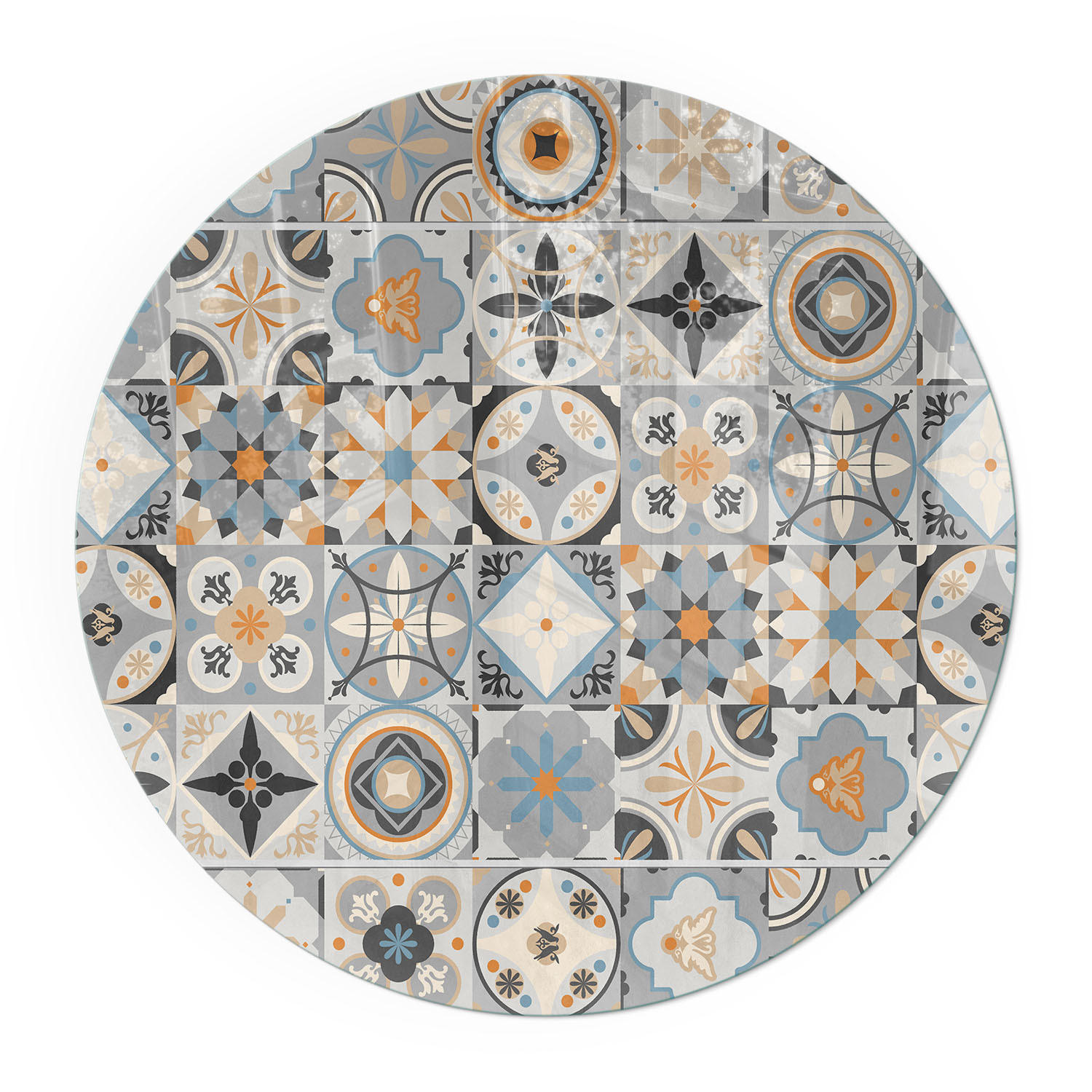 GLASPLATTE für Kamin Ø 60 cm - Grau, Glas (60/60/0.4cm) - TULUP