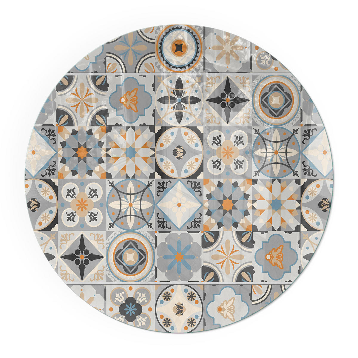 GLASPLATTE für Kamin Ø 60 cm - Grau, Glas (60/60/0.4cm) - TULUP