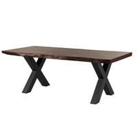 BAUMTISCH Akazie 200x100x77 braun lackiert / X-Beine anthrazit matt FREEFORM 5 - Anthrazit/Braun, Holz (200/100/77cm) - Massivmoebel24