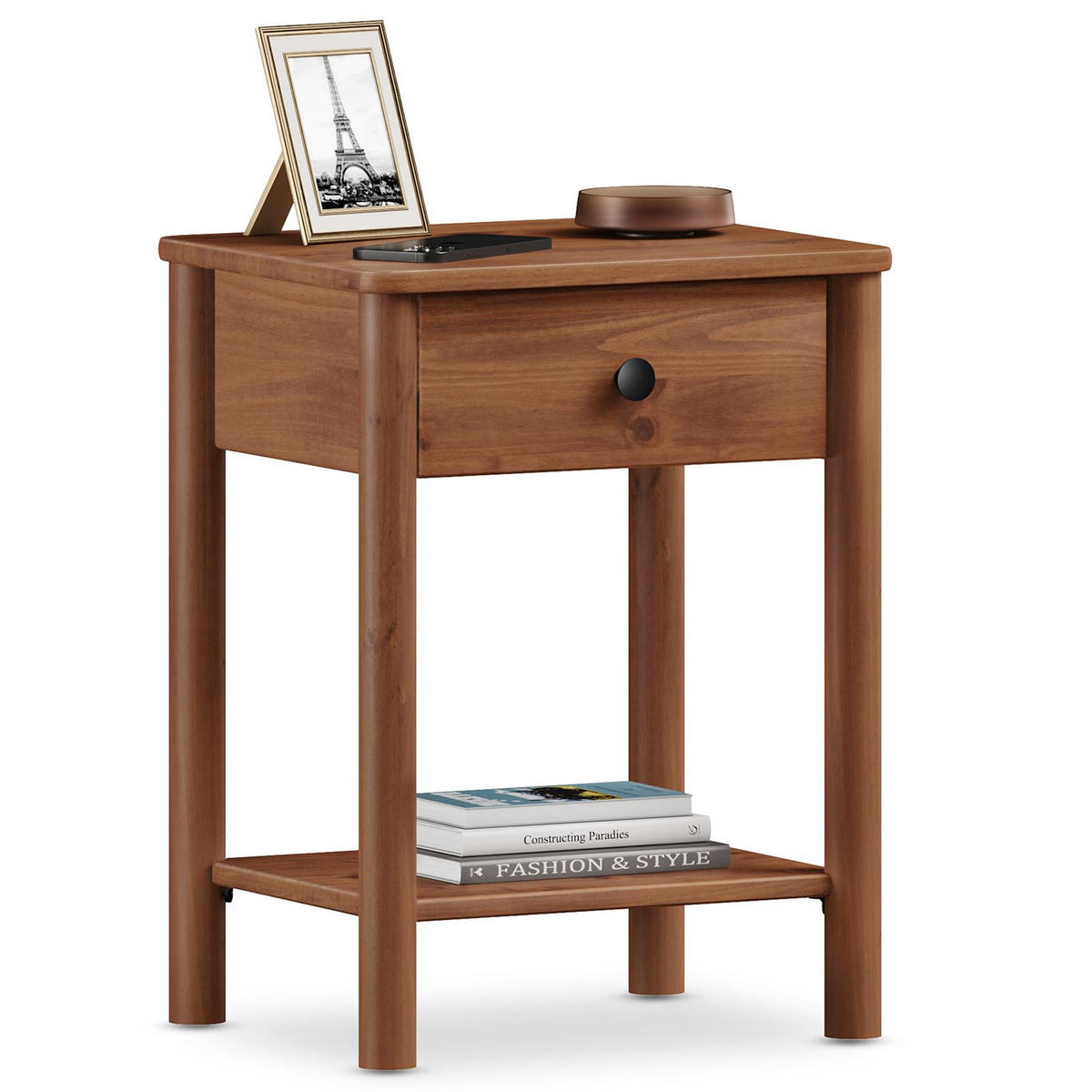 NACHTTISCH APOANA Kastanie - Kastanienfarben, Holz (45/55/35cm) - IDIMEX