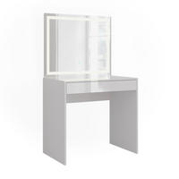 SCHMINKTISCH Sherry Weiß/Weiß Hochglanz 81.4 cm mit LED-Spiegel - Weiß Hochglanz, Holzwerkstoff (81.4/76/50.1cm) - Vicco