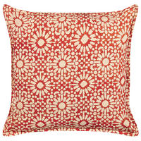 DEKOKISSEN Creme 45/45 cm Ceiba - Rot/Creme, Naturmaterialen/Textil (45/45cm) - Beliani