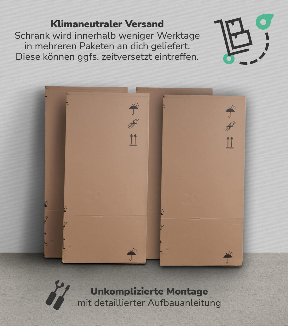 KLEIDERSCHRANK Der Grenzenlose - Anthrazit, Holzwerkstoff (120/187/58cm) - Mokebo