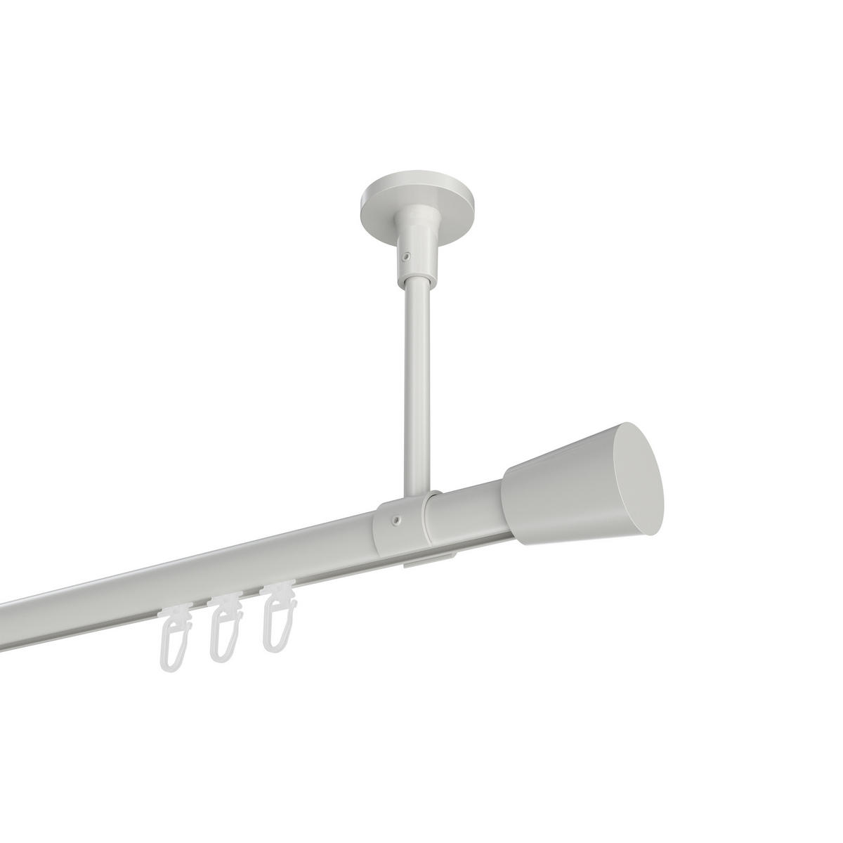 INNENLAUF-GARDINENSTANGEN-SET Sonette Sitra 540 cm (geteilt in 3 x 180 cm), 1-läufig, 20 mm Ø Weiß - Weiß, Metall (540cm) - INTERDECO