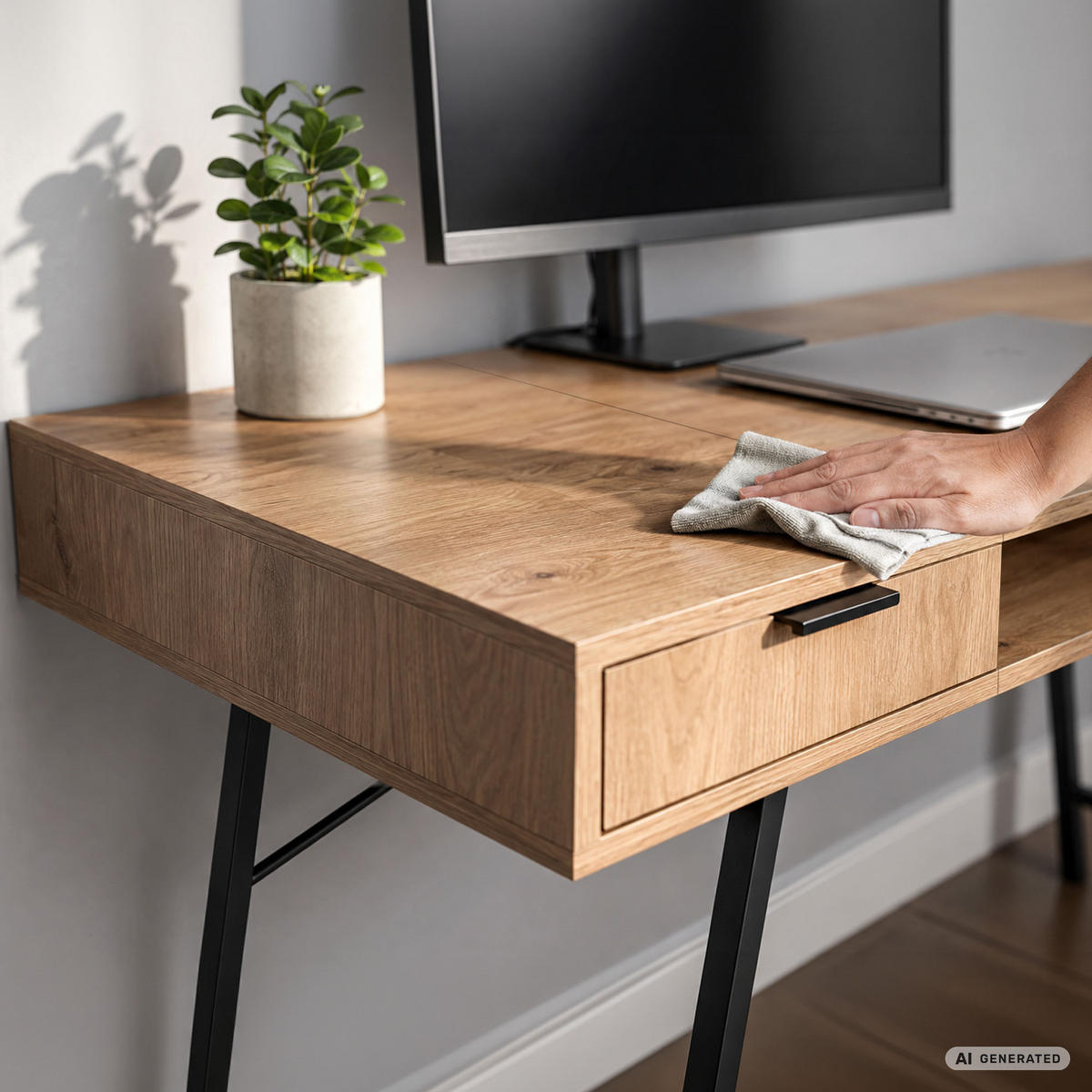 SCHREIBTISCH ARDEN 120 cm Artisan Eiche - Schwarz/Eiche Artisan, Holzwerkstoff (120/50/80.5cm) - Akord