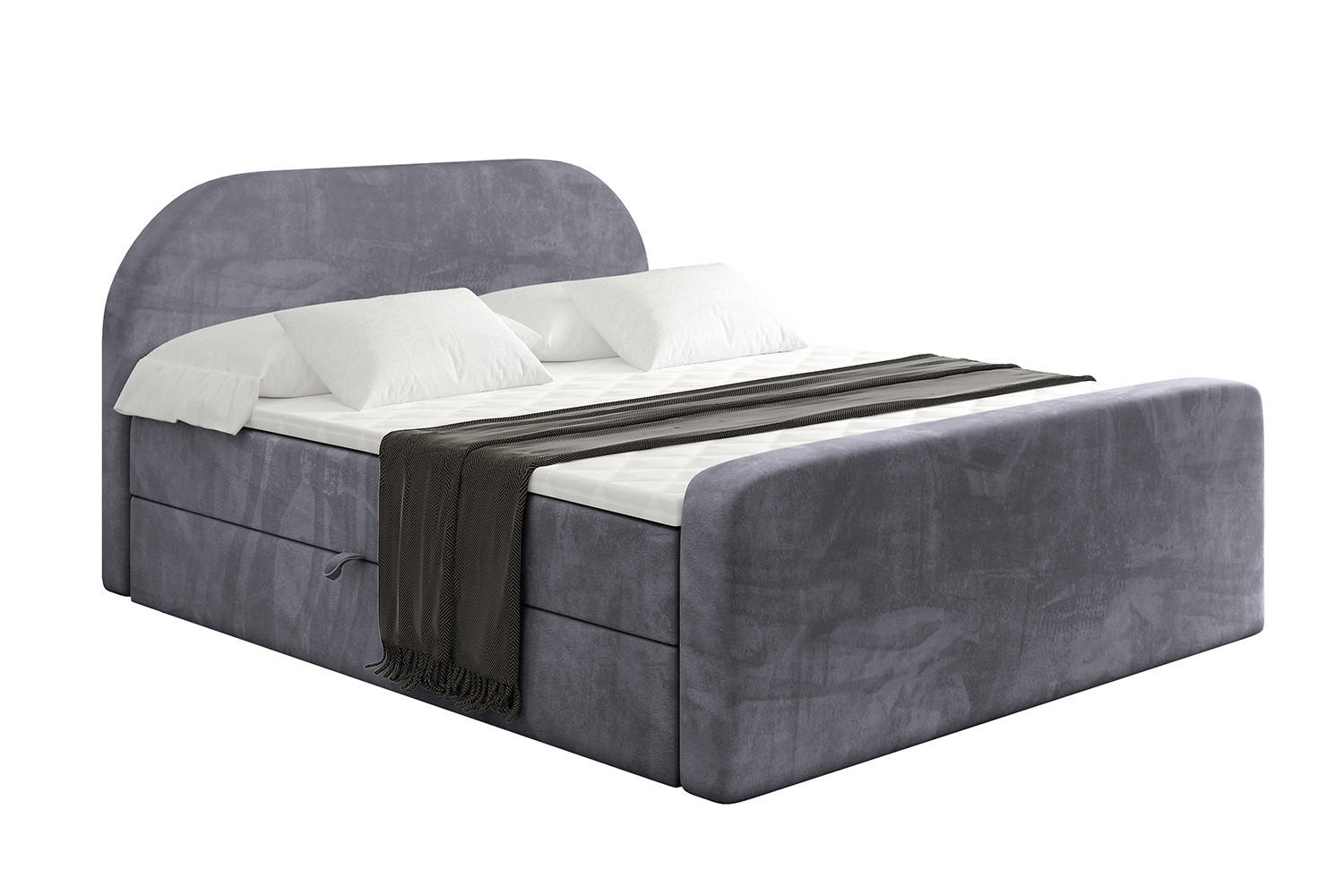 BOXBETT mit Matratze und Lattenrost - NOX-Z - 180x200 - Dunkelgrau Casablanca - Dunkelgrau, Holzwerkstoff (180/200cm) - ALTDECOR