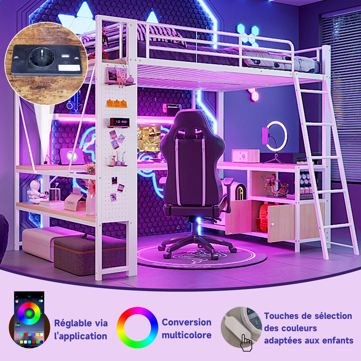 HOCHBETT Eisen 140/200 cm Weiß - Weiß, Metall - Raumix