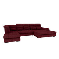 WOHNLANDSCHAFT Toscana Velours inkl. Schlaffunktion - Bordeaux, Textil (358/87/208cm) - 99rooms