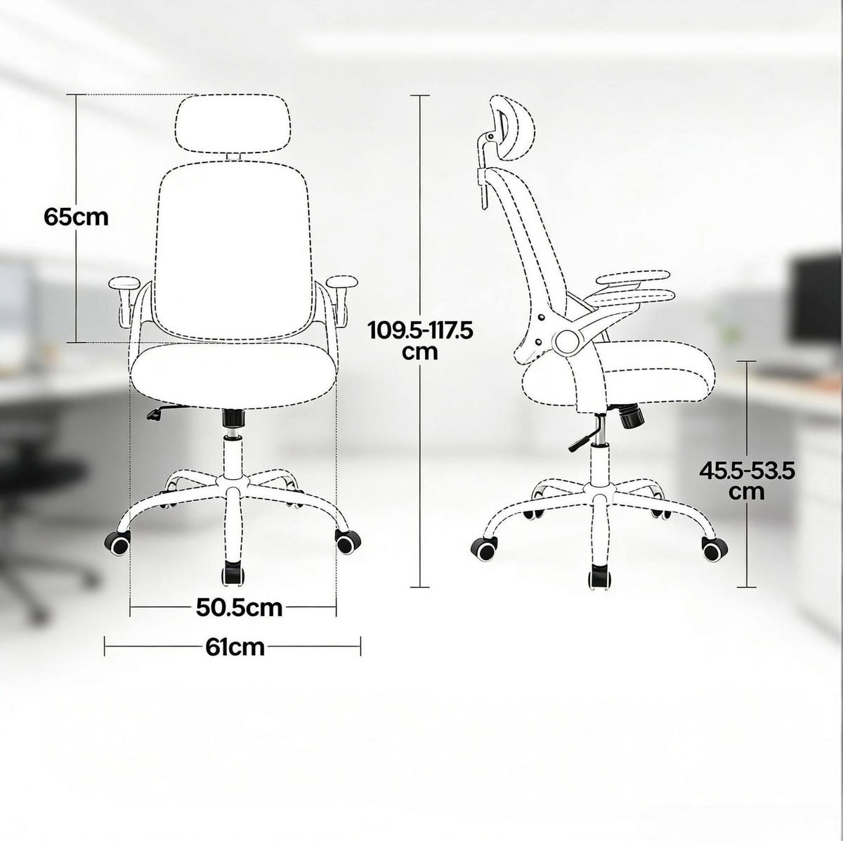 BÜROSTUHL ergonomisch höhenverstellbar Beige - Beige, Metall (47/117.5/63.5cm) - Meubliv