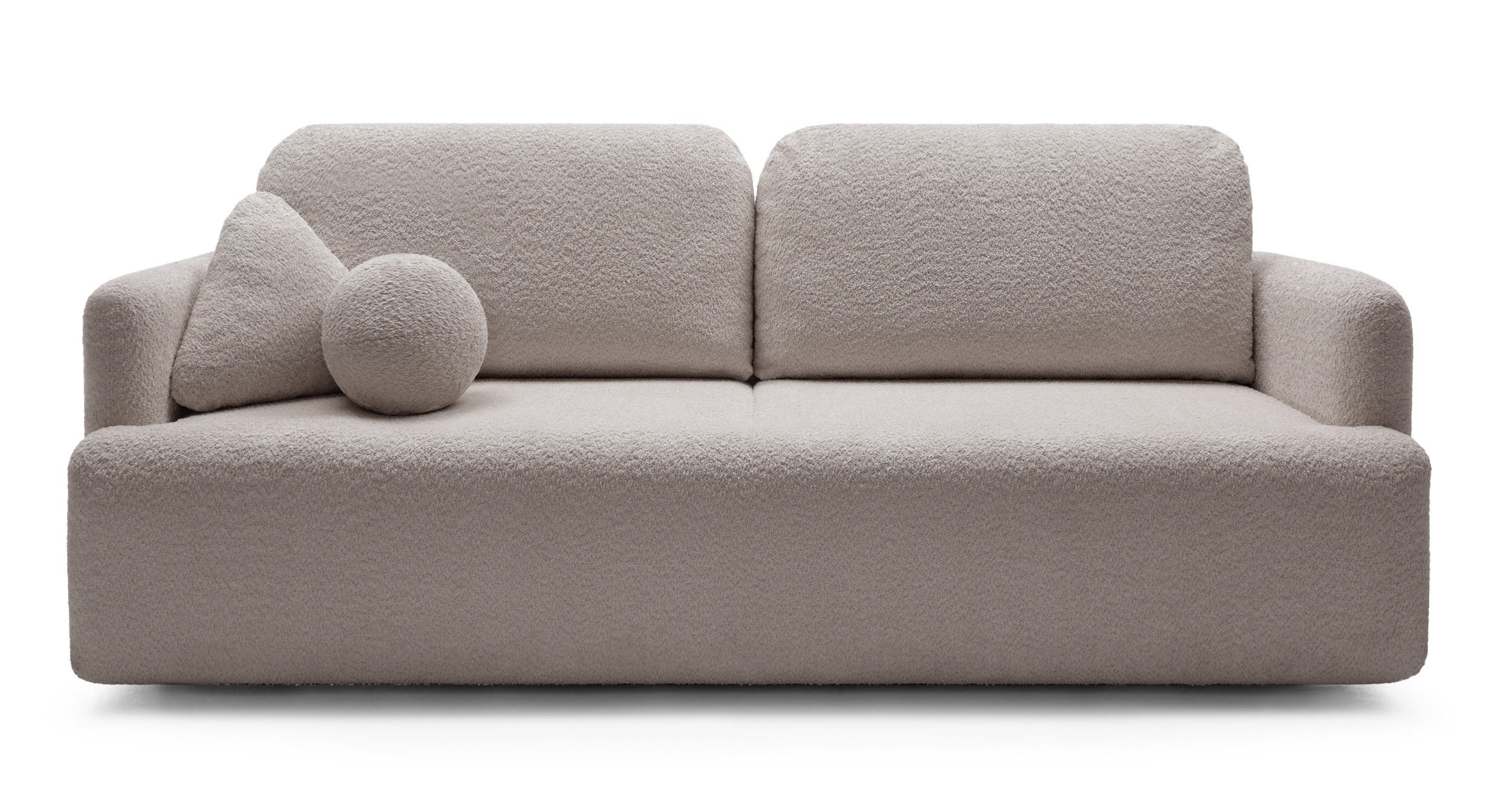 SCHLAFSOFA Lambina Dunkelbeige Boucle - Schwarz/Mokka, Kunststoff/Textil (227/92/104cm) - Selsey