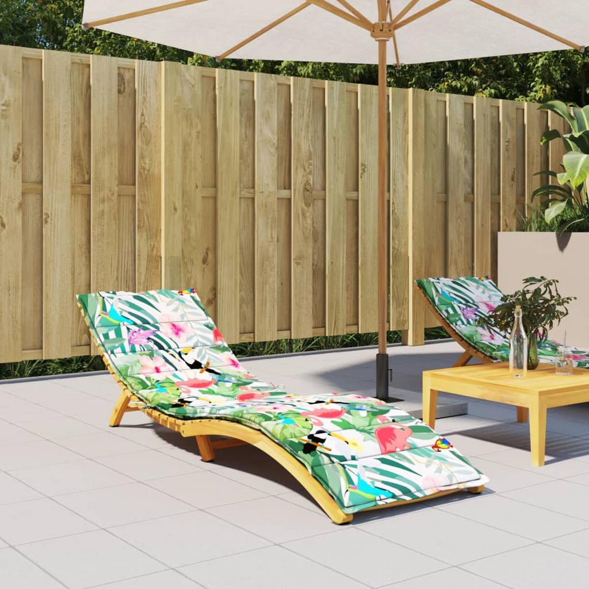 SONNENLIEGEN-AUFLAGE Mehrfarbig Oxford-Gewebe - Multicolor, Textil (60/4/200cm) - vidaXL