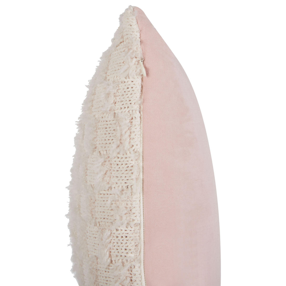 DEKOKISSEN Beige 45/45 cm Basalim - Pink/Beige, Textil (45/45cm) - Beliani