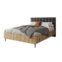 DOPPELBETT Luk I 160/200 cm ohne Matratze, Lattenrost, Bettkasten, artisan, schwarz - Schwarz/Eiche Artisan, Kunststoff (160/200cm) - Margaret Hadas24