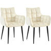 ESSZIMMERSTUHL 2er Set Samt Creme - Creme/Schwarz, Textil/Metall (62/87/59cm) - CLP