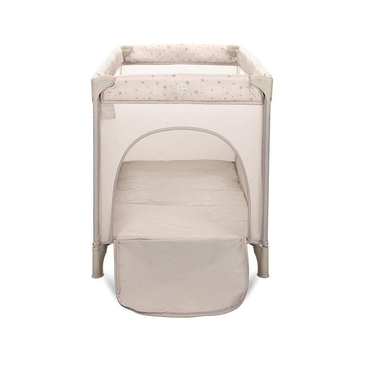 REISEBETT Carina 2 Ebenen beige Matratze Tragetasche faltbar Räder mit Bremse - Beige, Kunststoff (67/125cm) - Lorelli