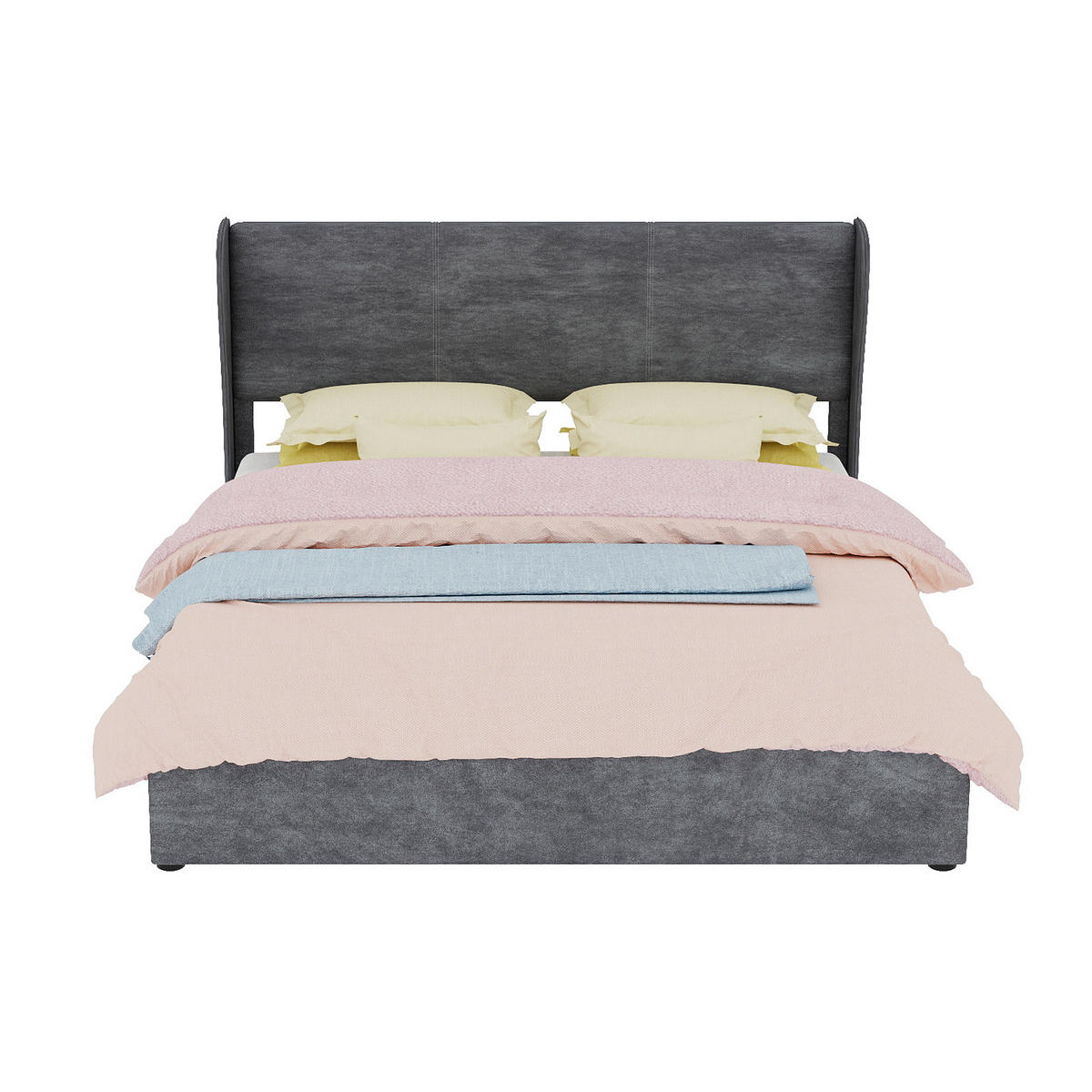 STAURAUMBETT 160/200 cm DE-32993 mit Gaslift-Stauraum und Matratze Grau - Grau, Metall (160/200cm) - ComfortXL