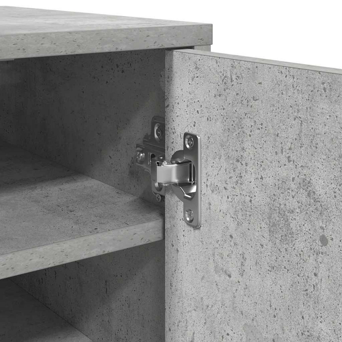 SCHUHSCHRANK Betongrau 32/35/92 Cm Holzwerkstoff - Hellgrau/Grau, Holz/Metall (32/92/35cm) - vidaXL