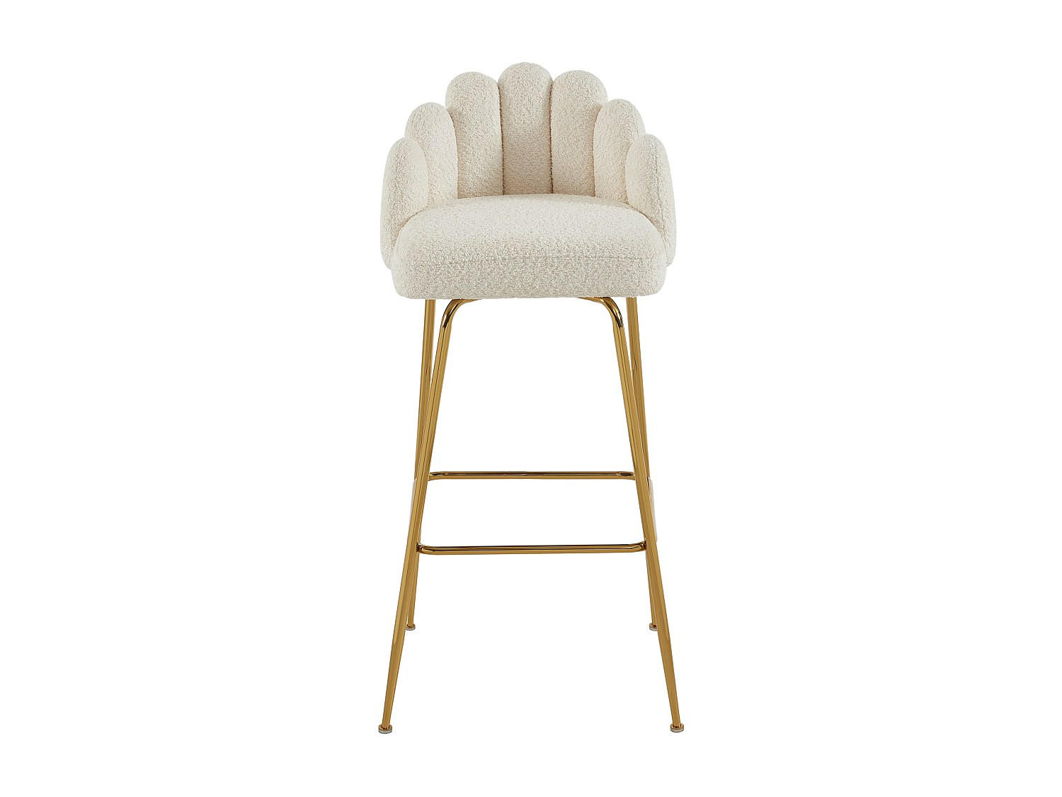 BARHOCKER - 52 cmcm x 52.5 cmcm - Stoff - Cremefarben - ALTINAM - Creme, Textil (52/101/52.5cm) - Vente-Unique