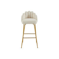 BARHOCKER - 52 cm x 52.5 cm - Stoff - Cremefarben ALTINAM - Creme, Textil (52/101/52.5cm) - Vente-Unique