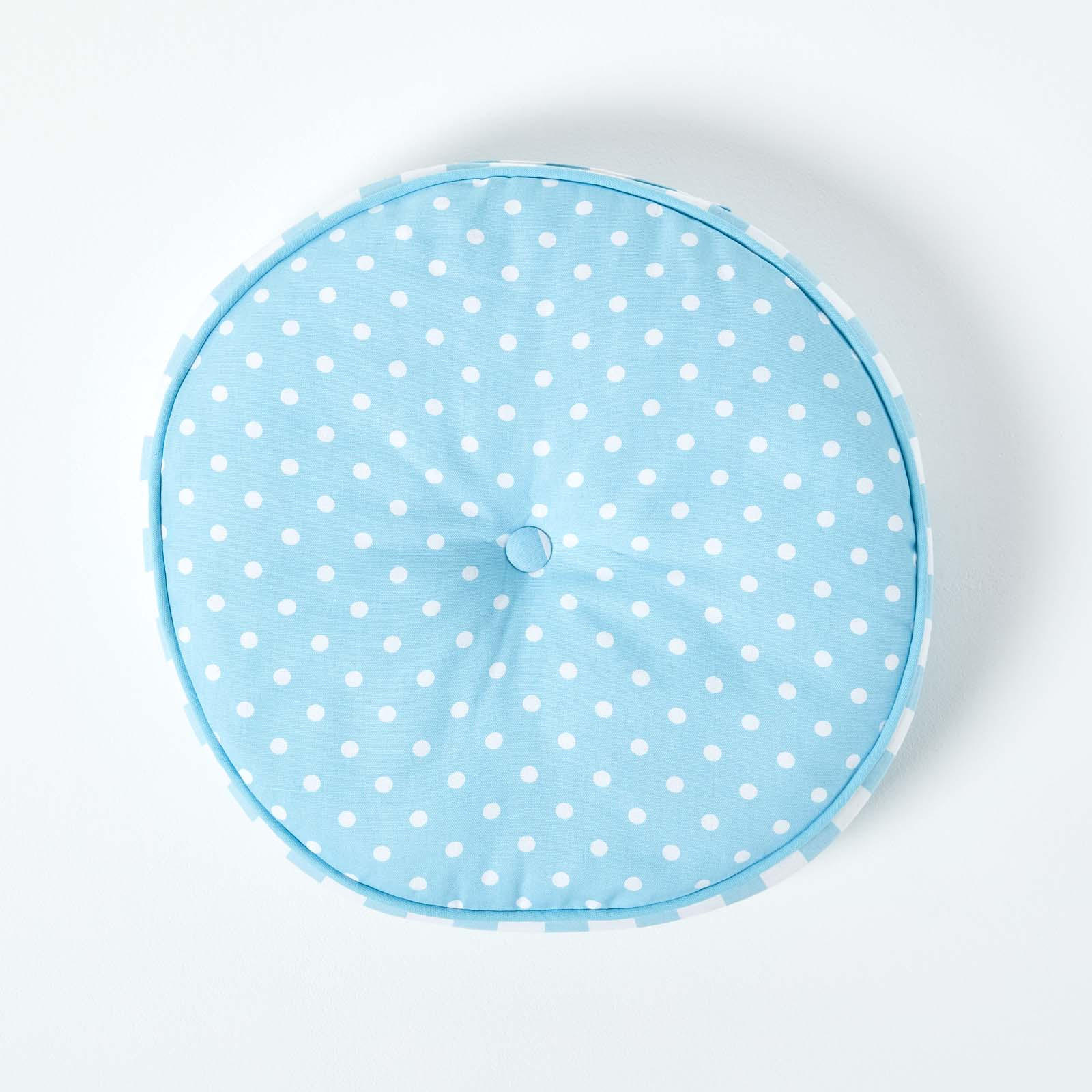 BODENKISSEN blau, Punkte & Streifen ? 43/7 cm - Blau, Textil (43/43/7cm) - Homescapes