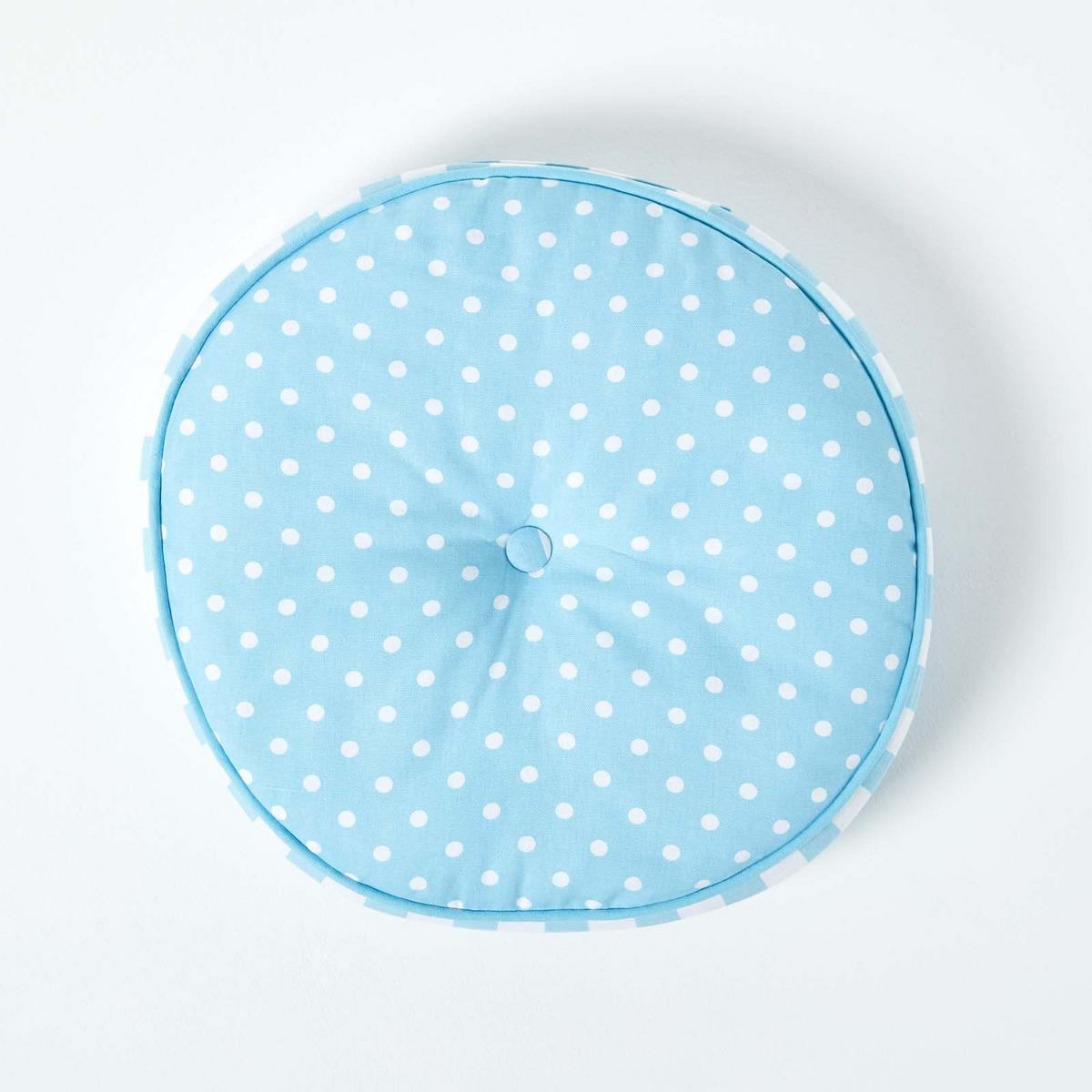 BODENKISSEN blau, Punkte & Streifen ? 43/7 cm - Blau, Textil (43/43/7cm) - Homescapes