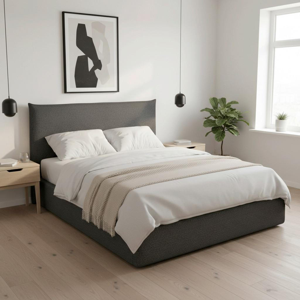 Bessagi Home Polsterbett Dunkelgrau