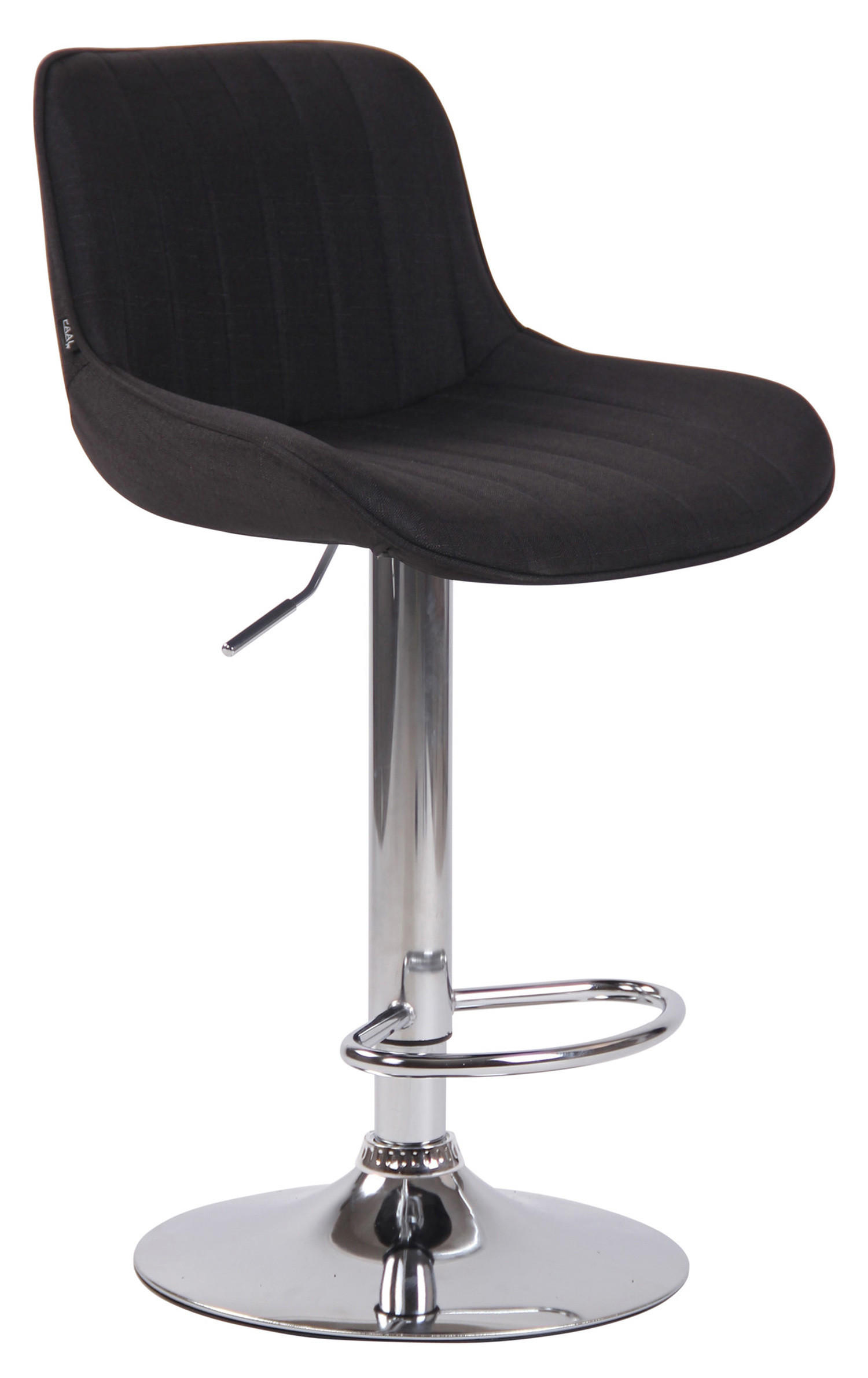 BARHOCKER Lento, Gestell Metall in Chromoptik, Stoff Schwarz - Chromfarben/Schwarz, Textil/Metall (50/100/50cm) - TPFLiving