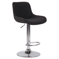 BARHOCKER Lento, Gestell Metall in Chromoptik, Stoff Schwarz - Chromfarben/Schwarz, Textil/Metall (50/100/50cm) - TPFLiving