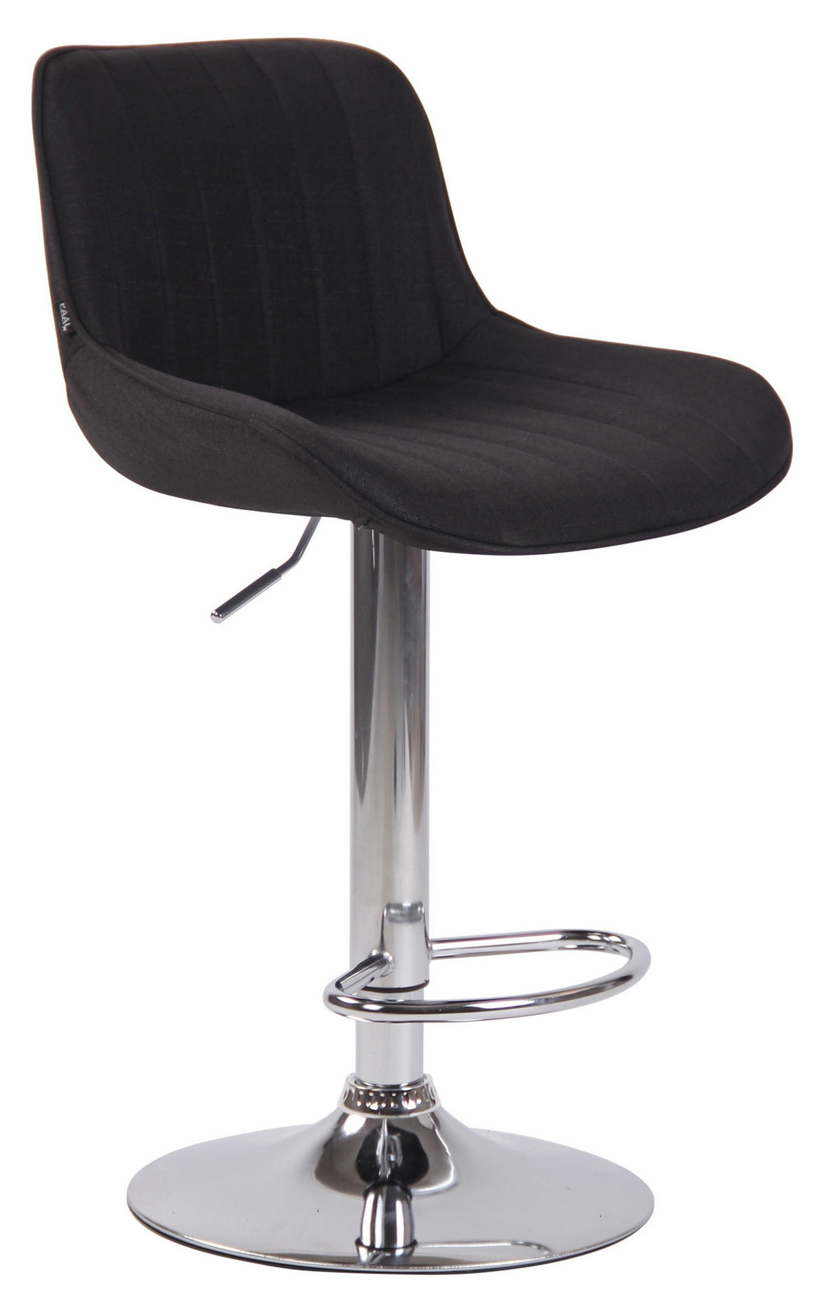 BARHOCKER Lento, Gestell Metall in Chromoptik, Stoff Schwarz - Chromfarben/Schwarz, Textil/Metall (50/100/50cm) - TPFLiving