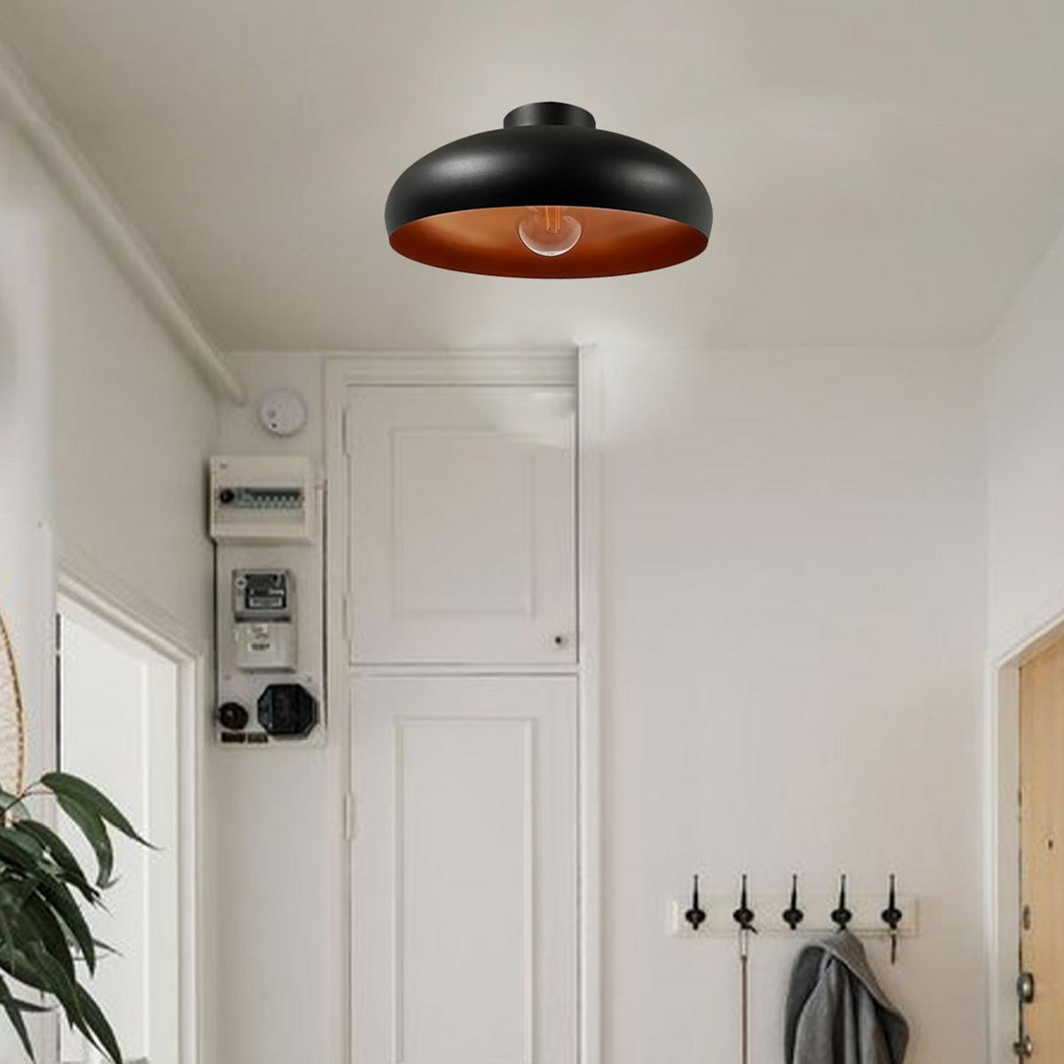 DECKENLEUCHTE Androa Lampe - Schwarz, Metall (40/40/20cm) - Bamyum
