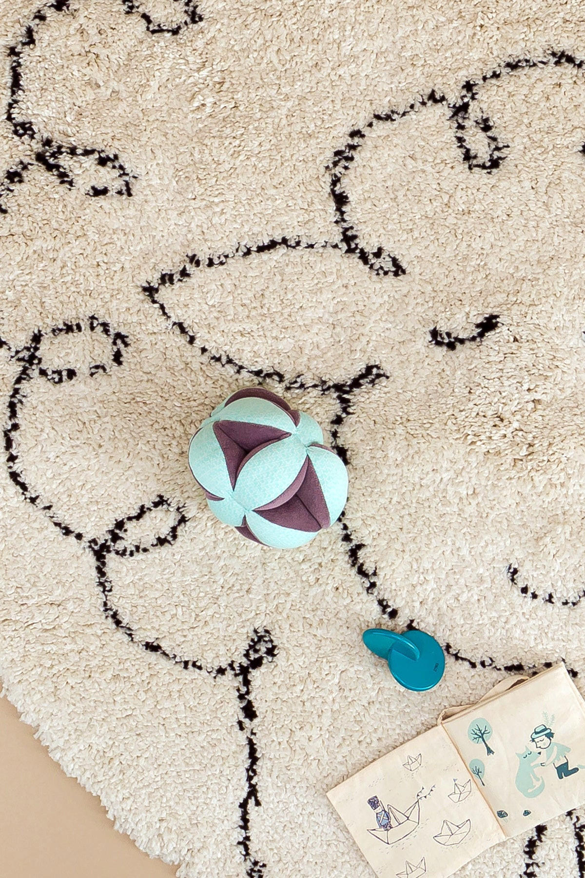 KINDERTEPPICH rund weich poetisch beige - Beige, Textil (120/120cm) - AFK Living