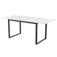 JÍDELNÍ stůl 140/180/80/75 cm bílý z MDF a kovu s rozkládací deskou - bílá, kompozitní dřevo (180/80/75cm) - OKWISH