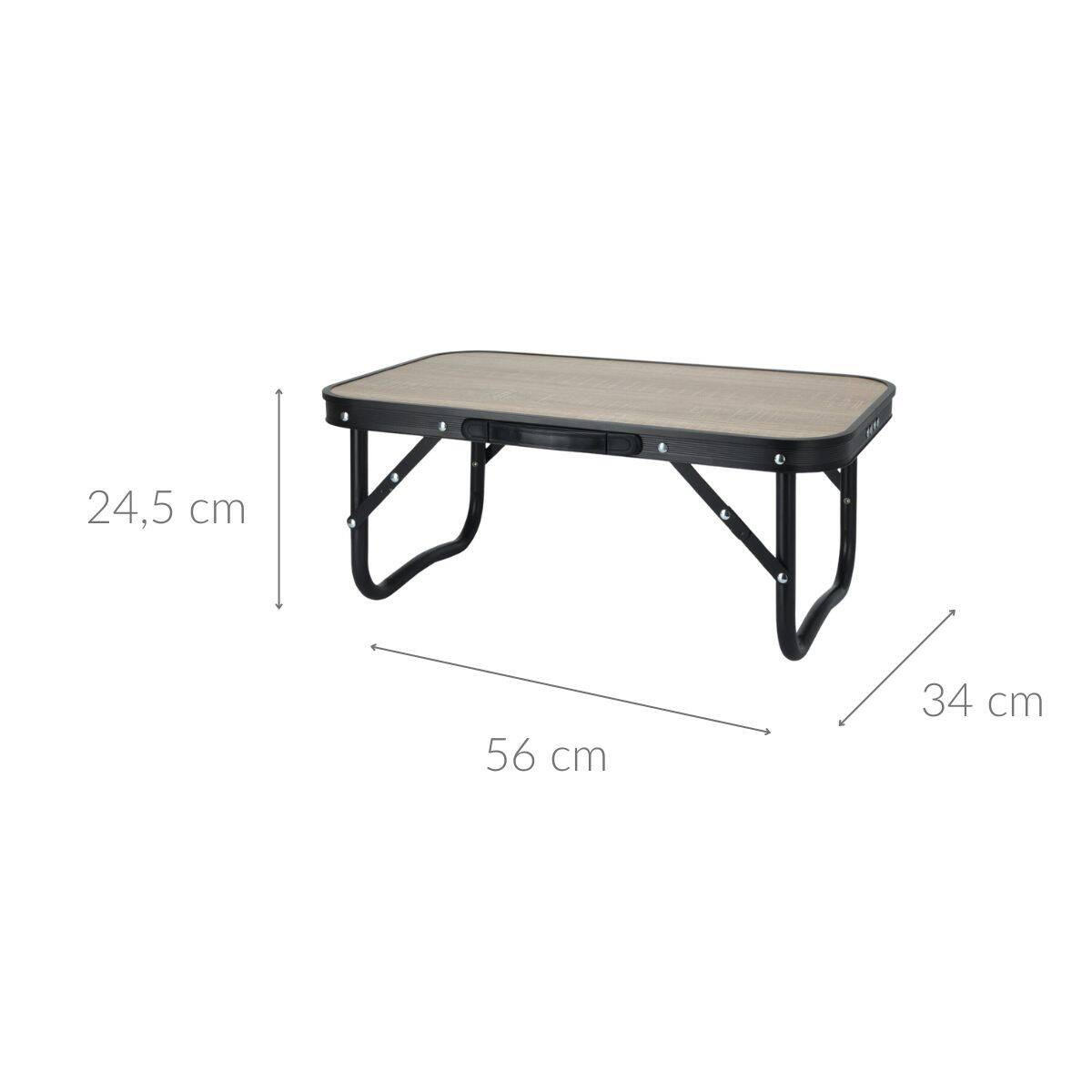 CAMPINGTISCH Schwarz Faltbar 56/34/24 cm - Schwarz, Metall (34/24.5/56cm)