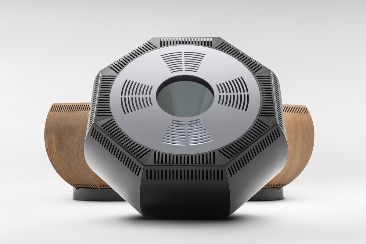 FEUERSCHALE mit Grillring WOX Schwarz 115 x 115 x 80 cm 110 kg pulverbeschichtet - Schwarz, Metall (115/80/115cm) - The Favilla