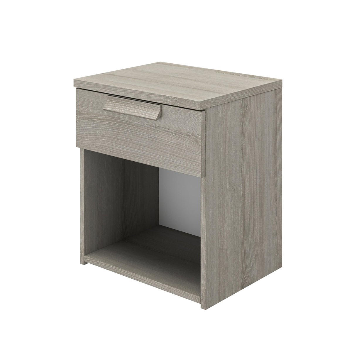 NACHTTISCH 1 Schublade Cyrus - Französische Herstellung - 43/36/50 cm - Grau, Holzwerkstoff (36/50/43cm) - Calicosy