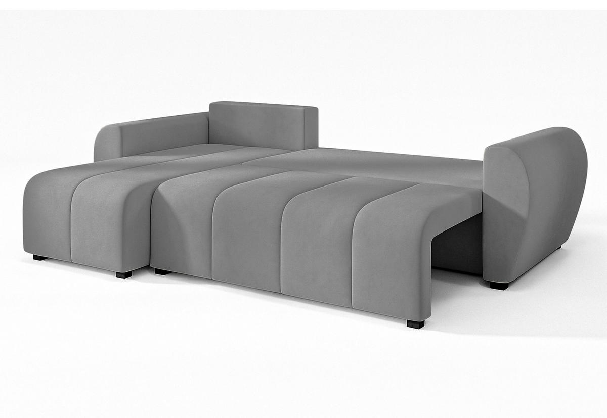 ECKSOFA L Form Malatya Hellgrau 246/145/82 cm stilvolle mit Schlaffunktion L - Hellgrau/Schwarz, Kunststoff/Textil (145/246cm) - AX Living