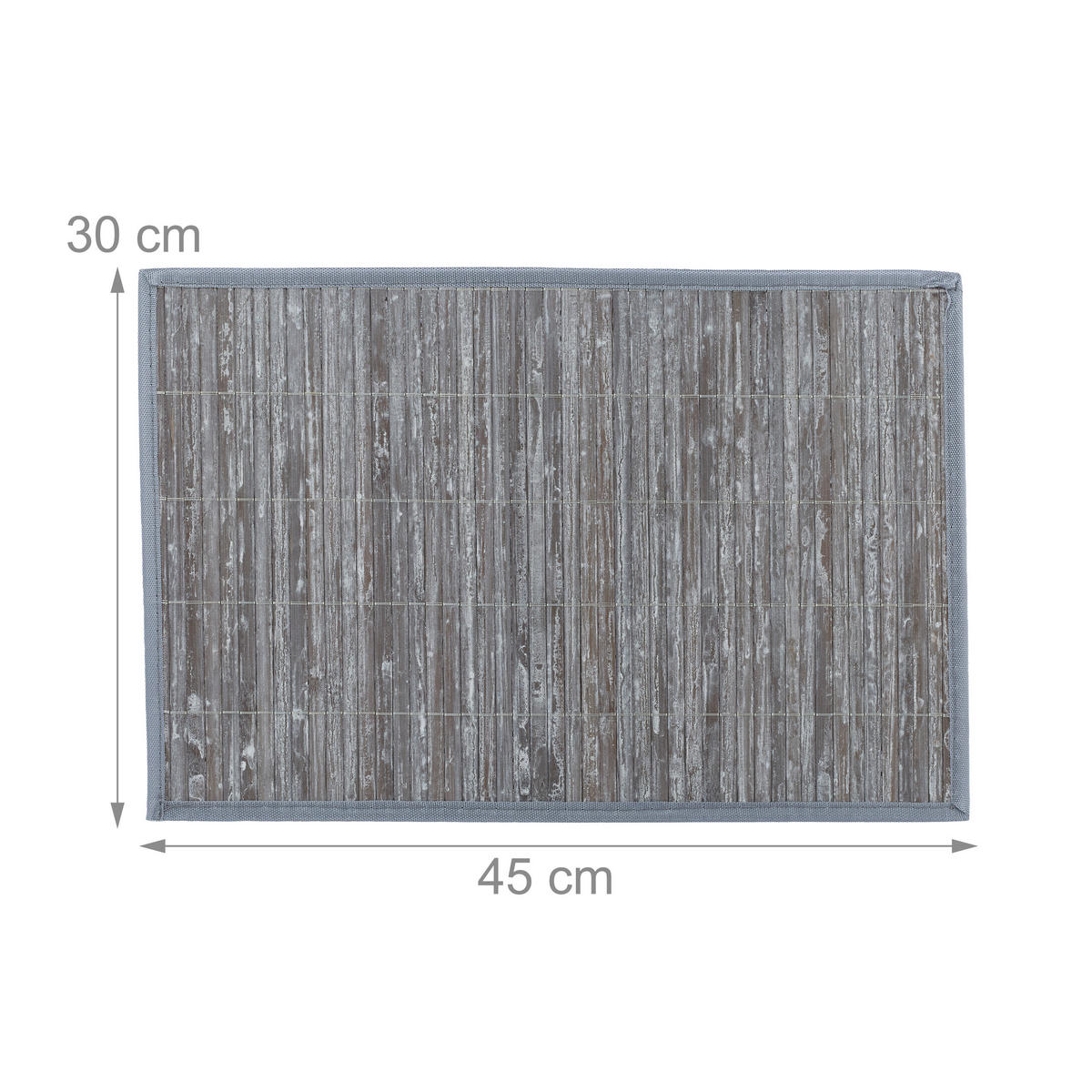 TISCHSET 6-tlg. - Grau, Holz/Textil (30/45/0.3cm) - Relaxdays