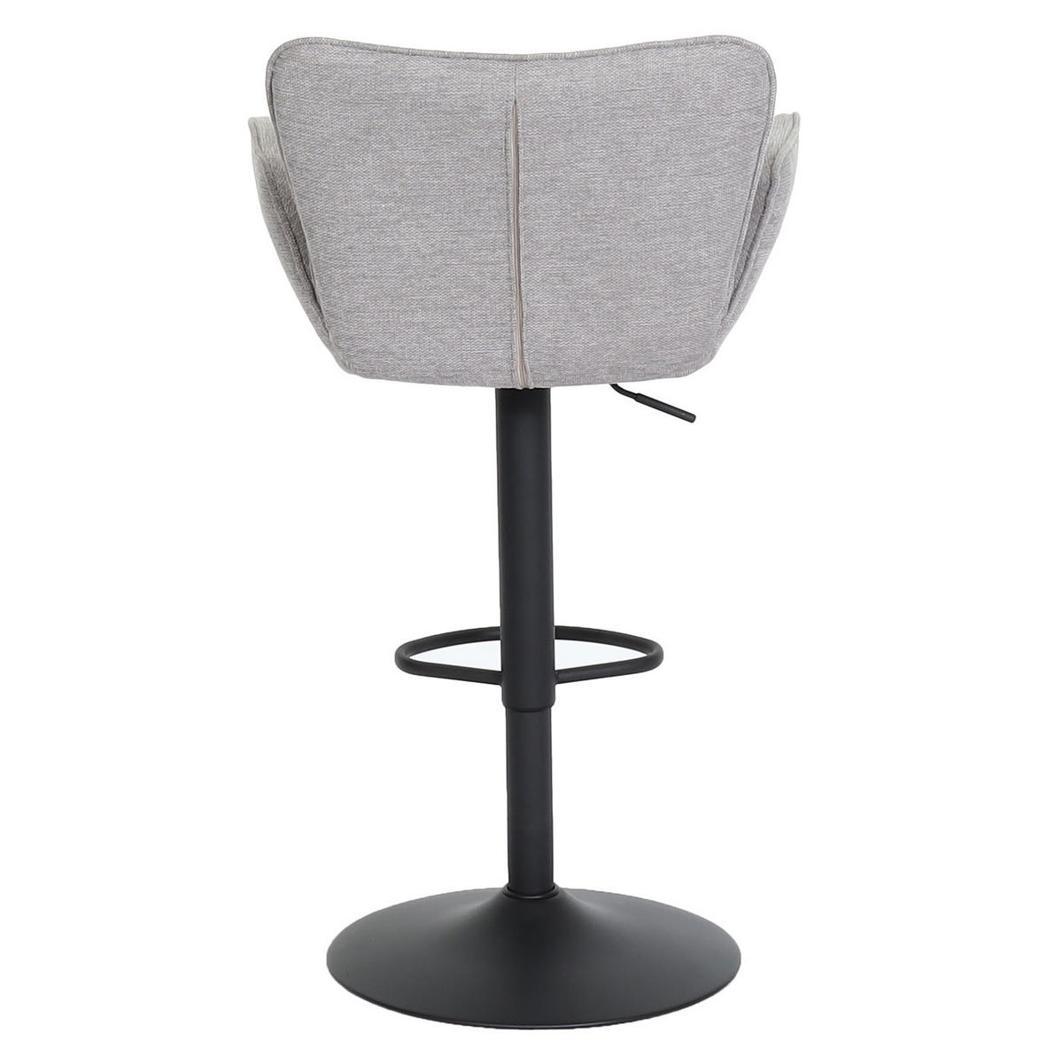 BARHOCKER 2er-Set gepolstert mit Lehne Sitzhöhe 66-90cm mit Armlehne Fußablage drehbar Stoff/Textil Eisen Hellgrau Fuß Schwarz - Grau, Kunststoff/Textil (50/110/45cm) - PROREGAL