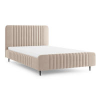 POLSTERBETT AURO 11 160/200 cm in Velours Beige - Beige, Holzwerkstoff (160/200cm) - Deine Möbel 24