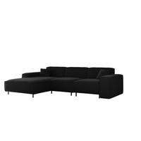 ECKSOFA Gloria In Tiffani - Schwarz, Holzwerkstoff/Textil (165/266cm) - Fun Möbel