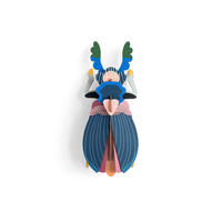 WANDDEKO Japanischer Käfer 12/7 cm - Blau, Wellpappe (12/7/31cm) - KUNSTLOFT