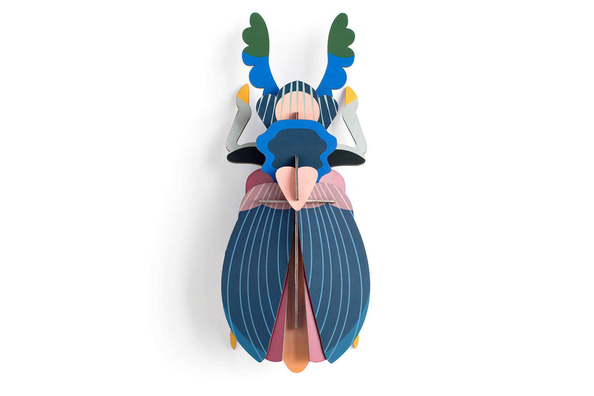 WANDDEKO Japanischer Käfer 12/7 cm - Blau, Wellpappe (12/7/31cm) - KUNSTLOFT
