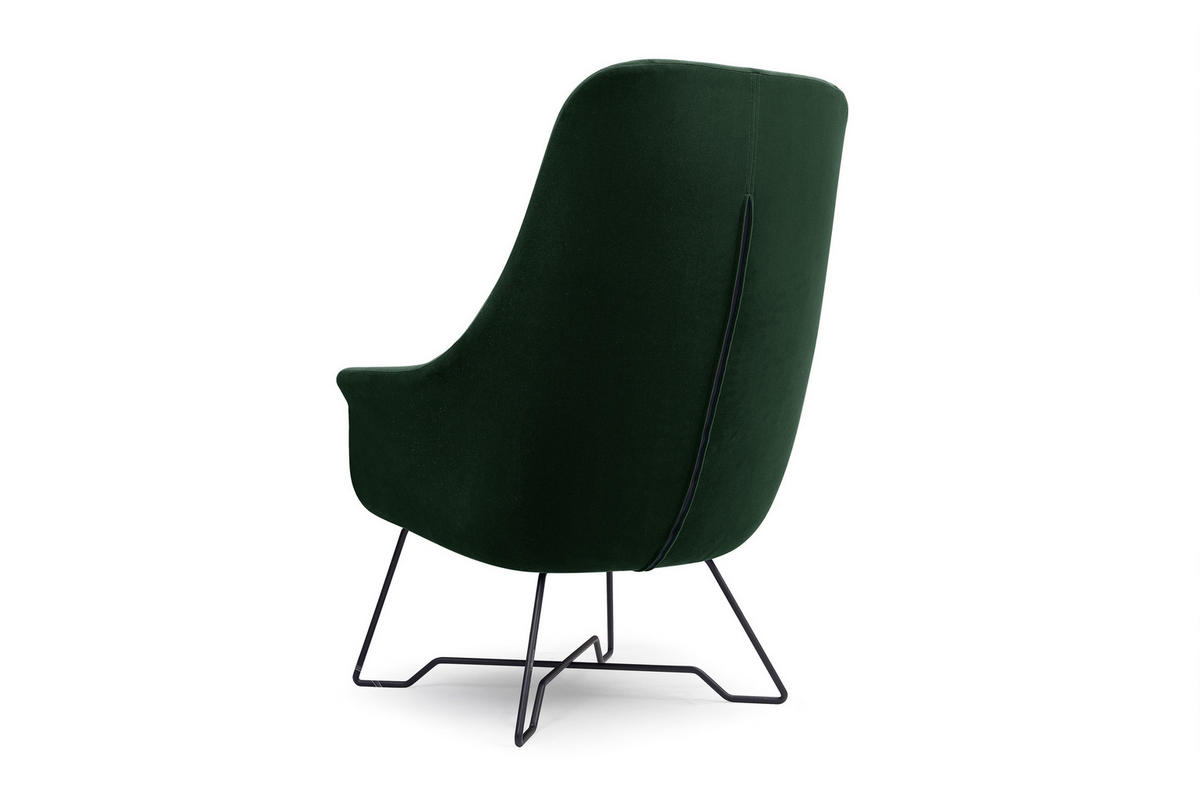 SESSEL SEDUTA, Modern Polstersessel Loungesessel, Velours-Stoff Grün - Grün, Holz/Metall (72.5/101.5/83cm) - MASSENO