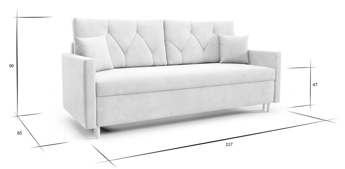 SCHLAFSOFA ARO, Sofa mit Schlaffunktion und Bettkasten, Veloursstoff, Frabe: Beige - Beige, Textil (217/100/87cm) - Sepro Meble