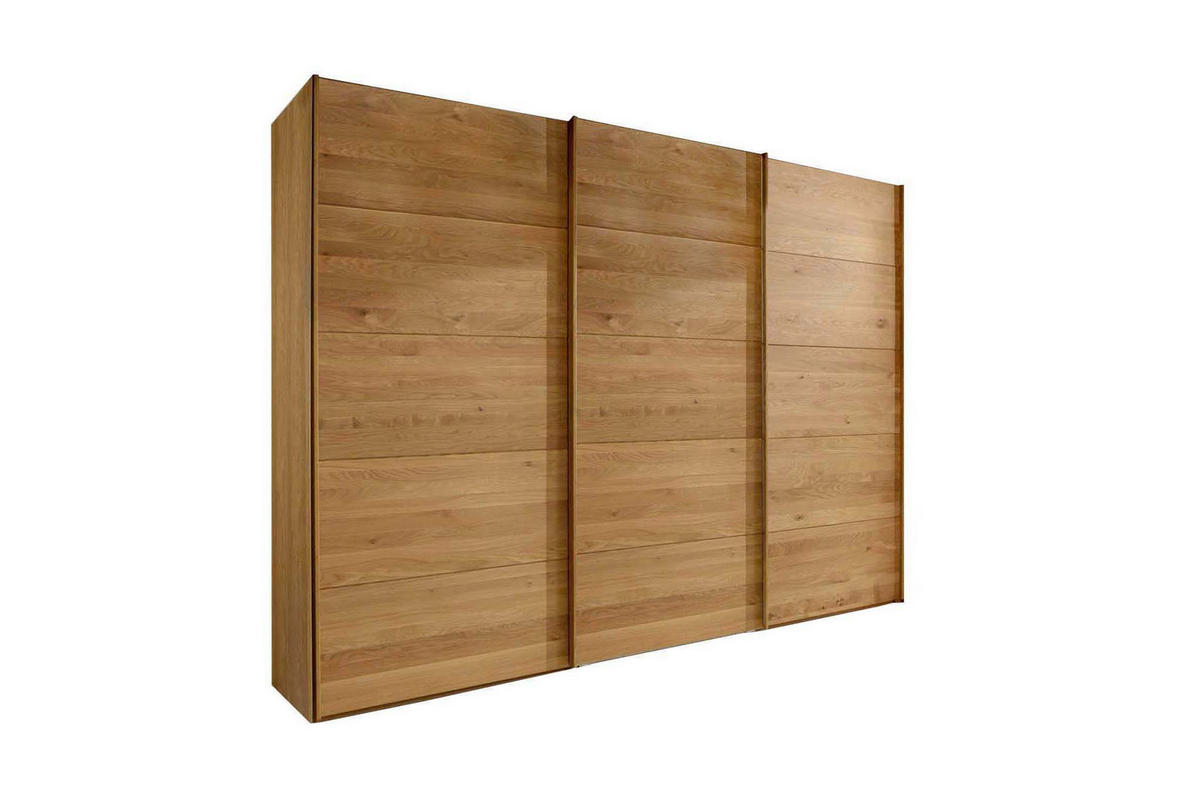 SCHLAFZIMMER Lenvara mit in Eiche 4-teilig mit Schwebetürenschrank mit Spiegel, Passepartout, zwei Nachttische und Komfortbett - Braun, Holzwerkstoff (80/200/120cm)