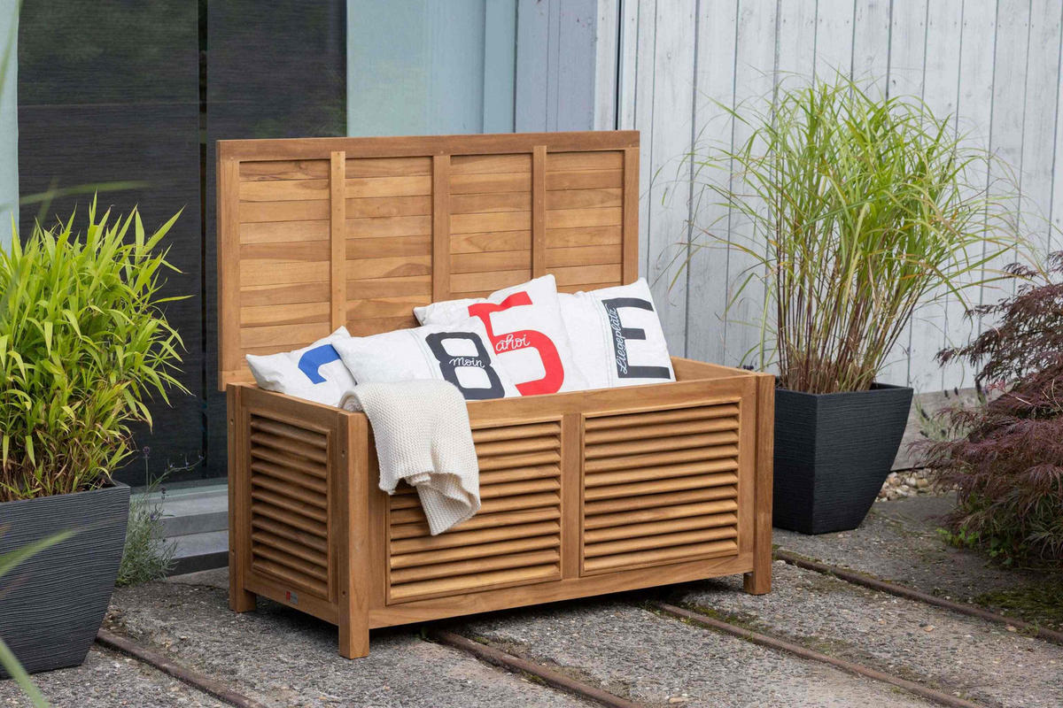 AUFBEWAHRUNGSBOX Teak Grande II - Naturfarben, Naturmaterialien/Holz (124/60/58cm) - Mr. Deko