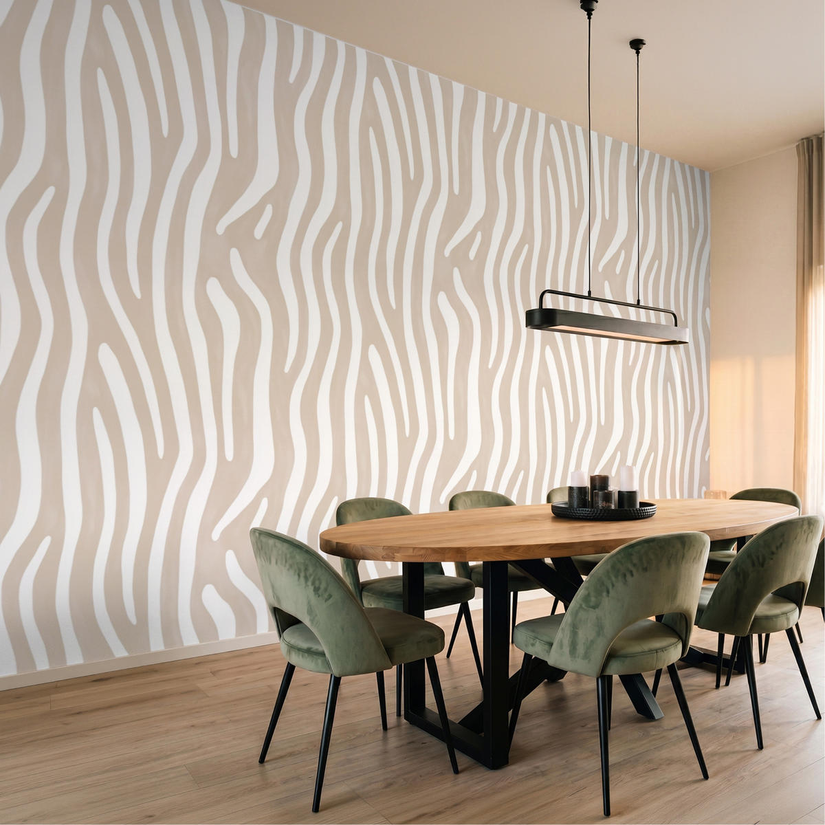 TAPETE - Abstrakt - Zebra - Beige - 400x240 cm - Beige, Papier (400/240cm) - OnlyWow